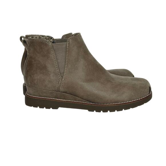 Bobs Fom Skechers Size 7.5 Chill Wedge Sneaker Booties Cruising Altitude Taupe - Picture 1 of 10